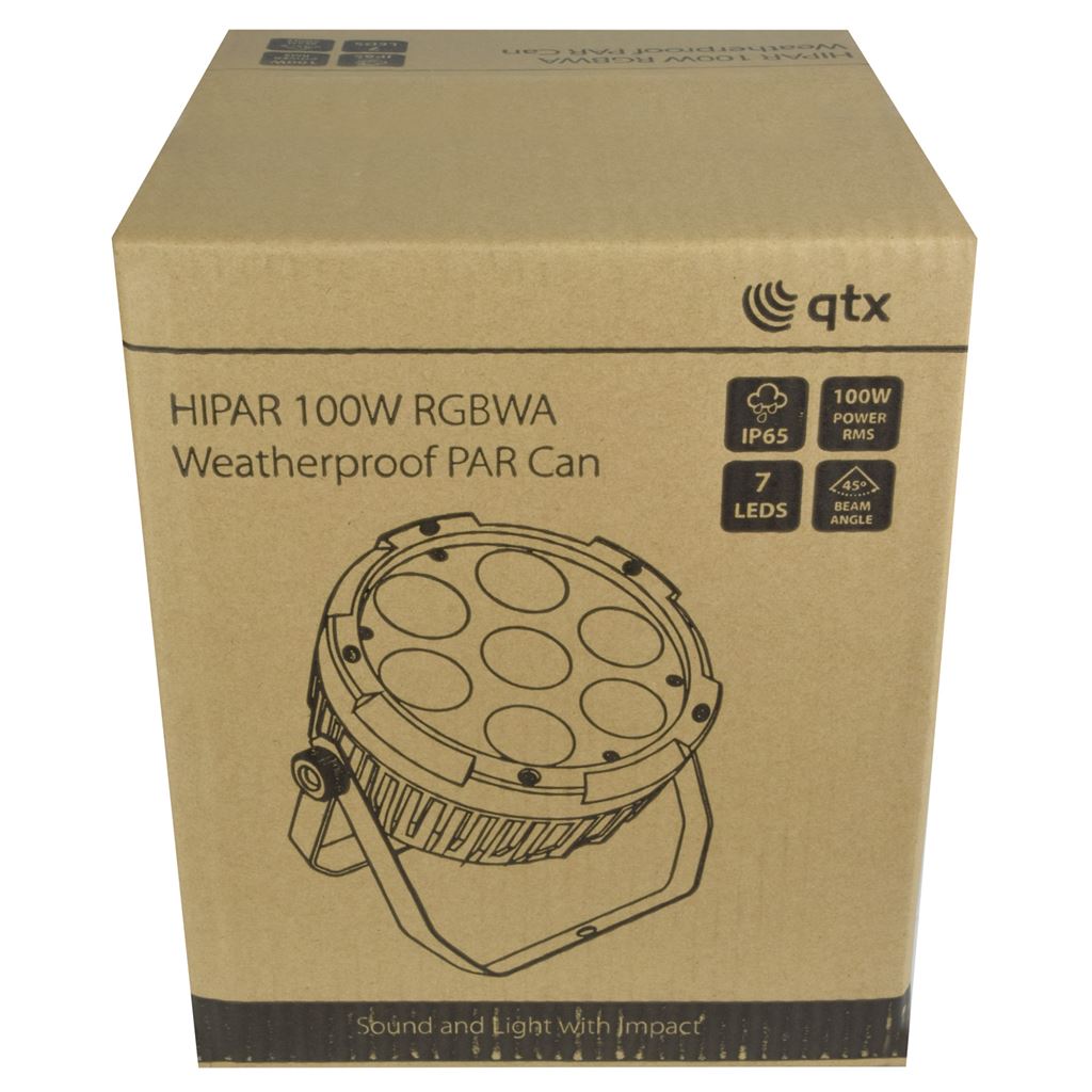 100W HIPAR Weatherproof RGBWA PAR Can - HIPAR-100 IP65 Light