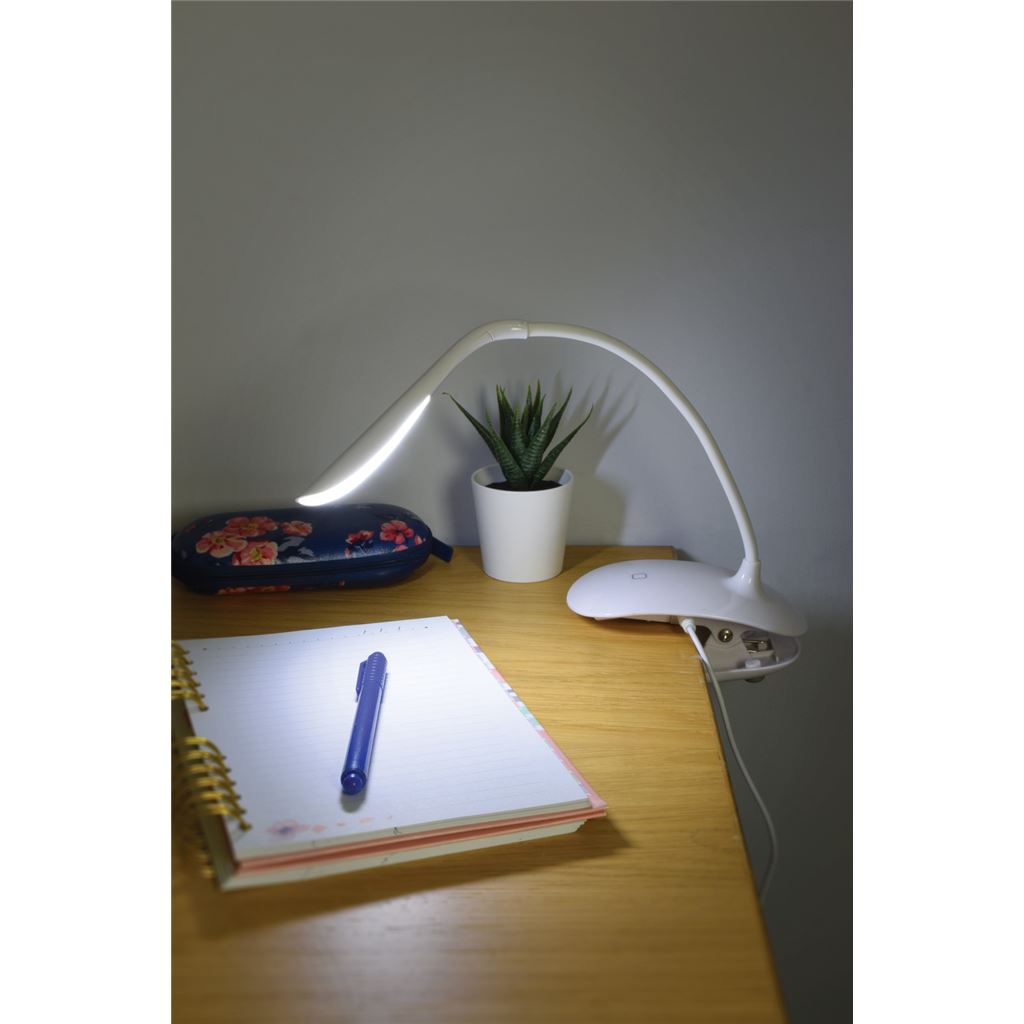 LED USB Clip On Desk Lamp - 14 - Wht - CLIP-LAMP-W