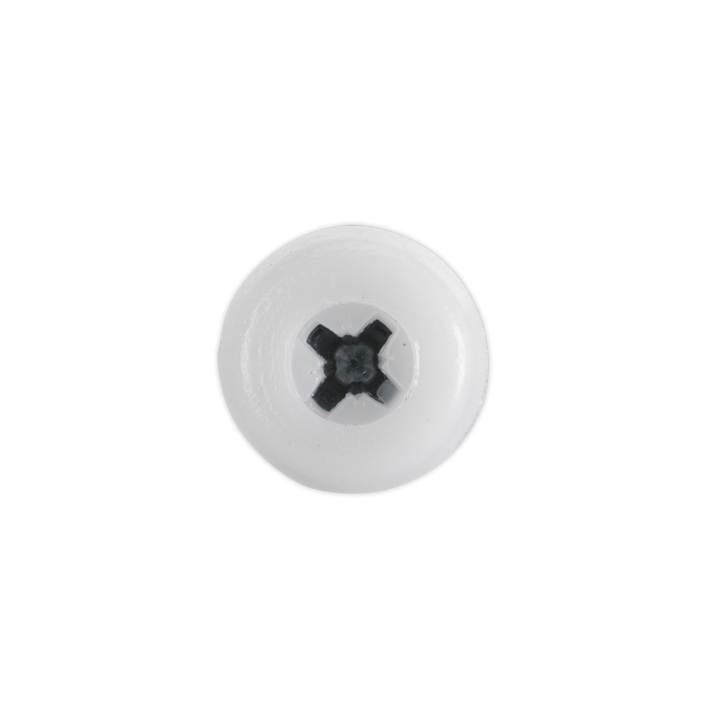 Numberplate Screw Plastic Enclosed Head 4.8 x 18mm White Pack of 50