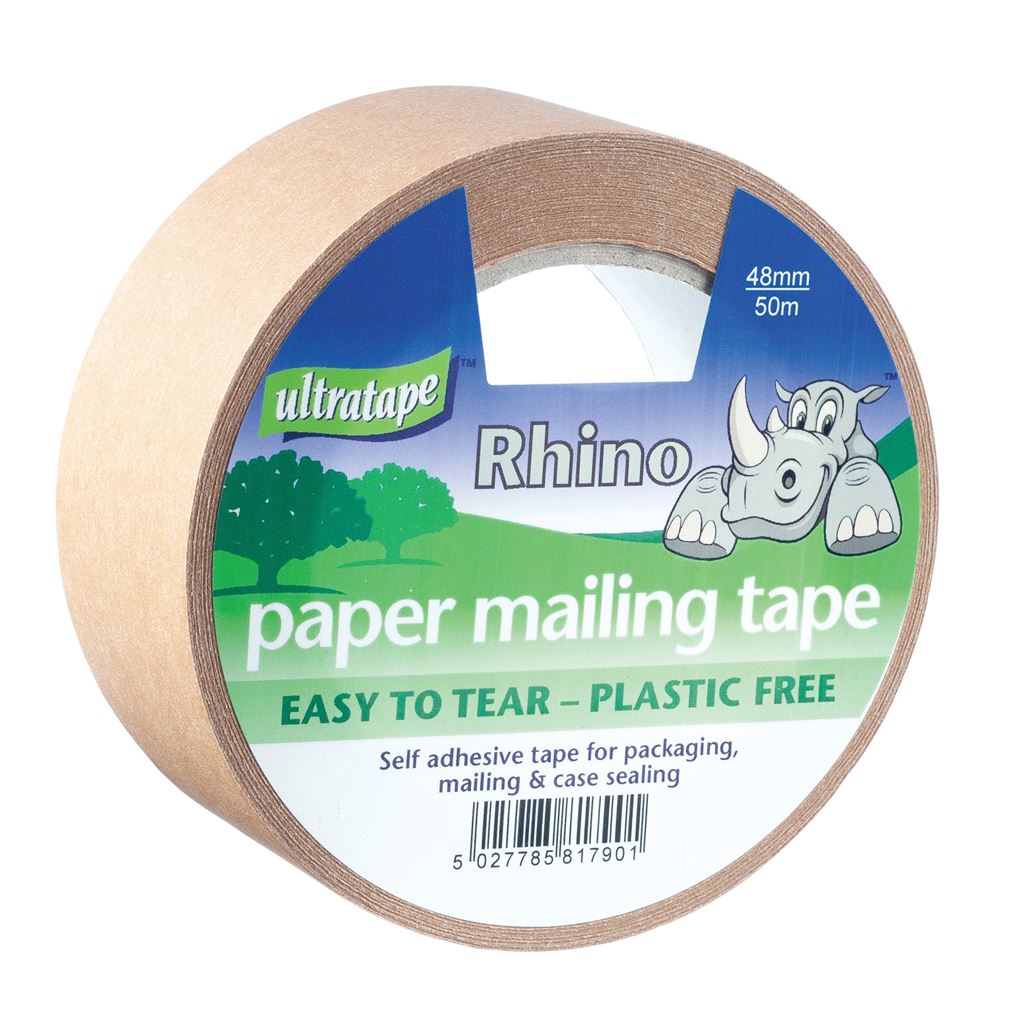 Paper Mailing Tape - Plastic Free - 48mm x 50m - PAPER-TAPE48