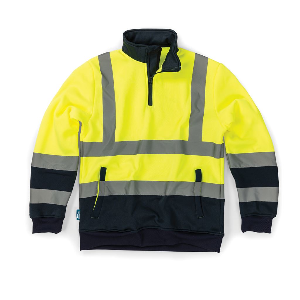 Tough Grit Hi-Vis 2-Tone Sweatshirt Yellow/Navy - S