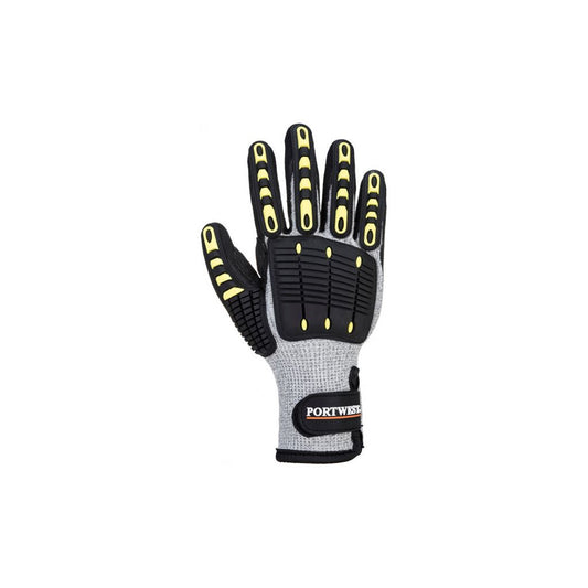 Anti-Impact Cut Resistant Thermal Gloves - Grey/Black - 2XL - XXL