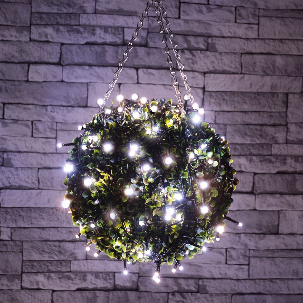 Outdoor LED battery operated String Lights with Timer - 120 Cool White - BLS120CW