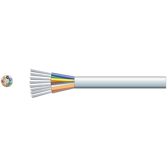 Economy Alarm/Signal Cable - 8 Core TCCA Conductor White 100m