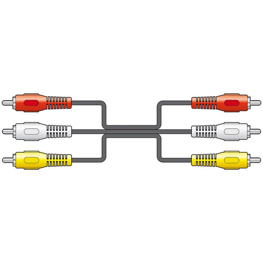 Three RCA Plugs to Three RCA Plugs Leads - 3 x 3 x 1.5m