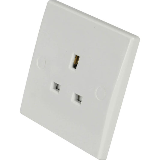 1 Gang Unswitched Socket Curved Edge 13A