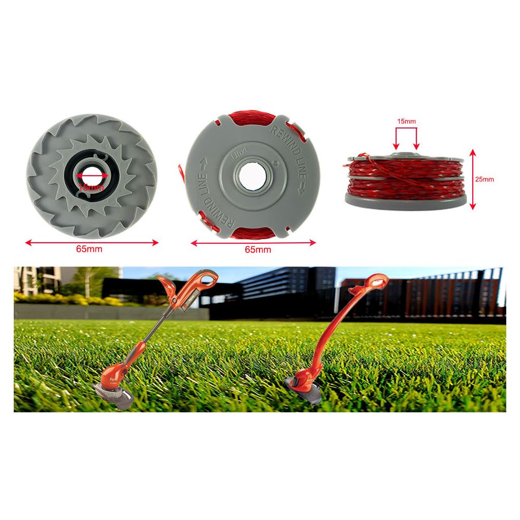 Trimmer Strimmer Spool & Line Double Autofeed Compatible With Flymo FLY021