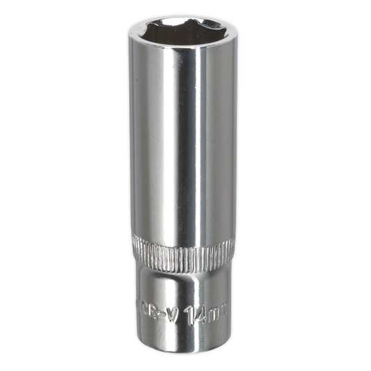 WallDrive&#174; Socket 14mm Deep 3/8"Sq Drive Fully Polished