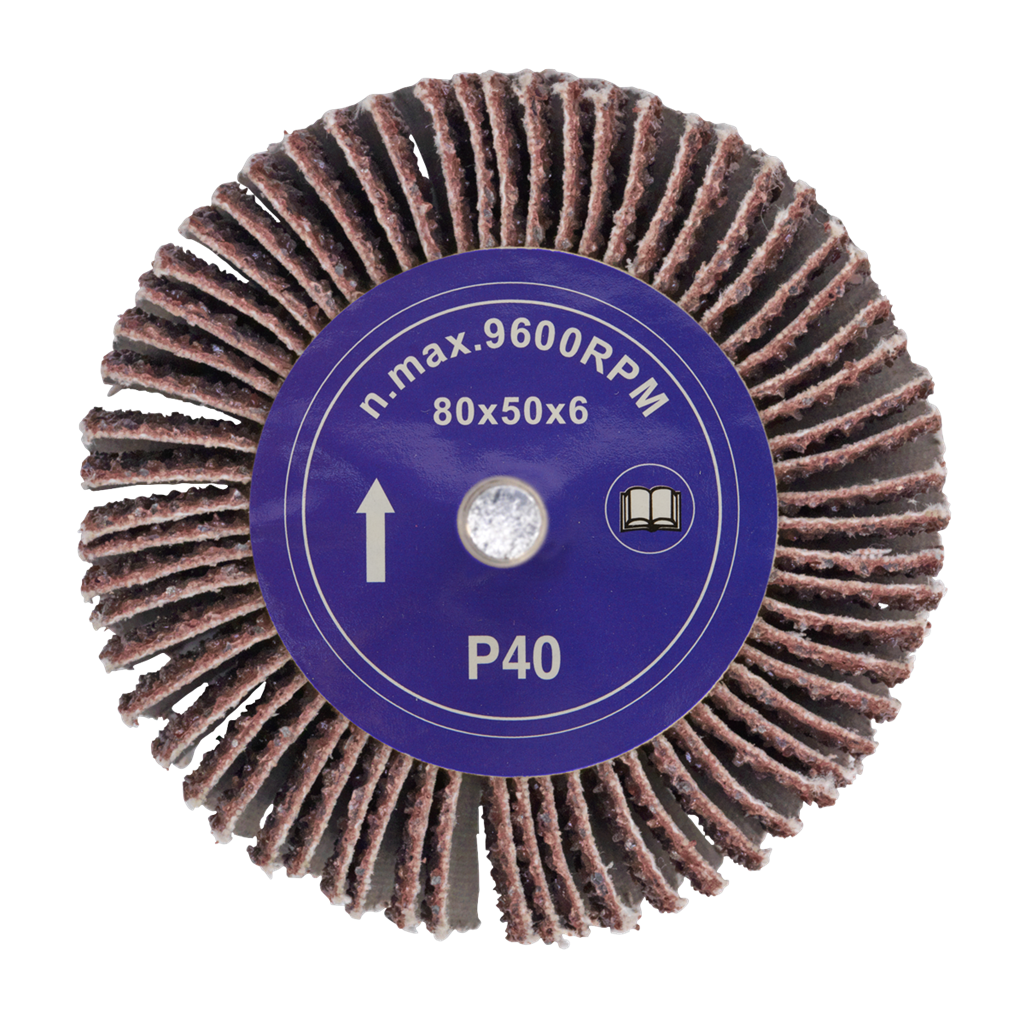 Flap Wheel &#216;80 x 50mm 40Grit 6mm Shaft