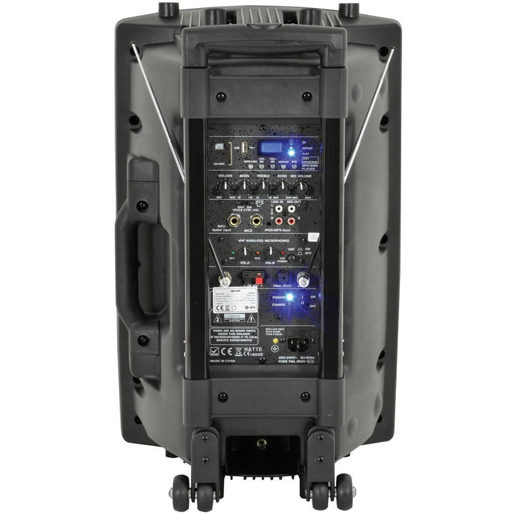 QR Series Portable Powered PA Units - QR12PA 12 inch