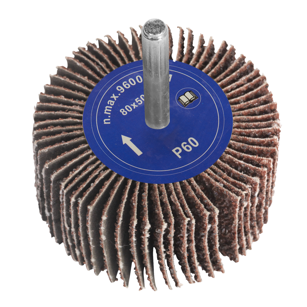 Flap Wheel &#216;80 x 50mm 60Grit 6mm Shaft