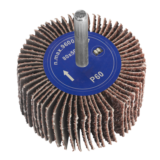 Flap Wheel &#216;80 x 50mm 60Grit 6mm Shaft