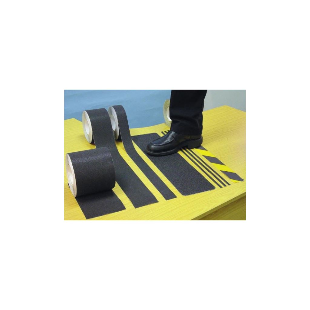 Anti-Slip Tape - Black & Yellow - 18m x 50mm