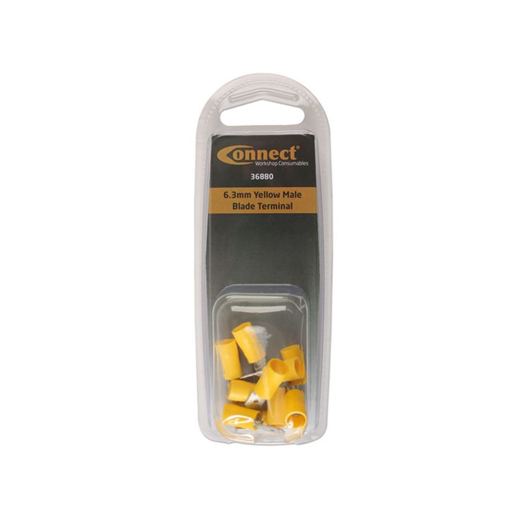 6.3mm Yellow Male Blade Terminal - Pack of 10