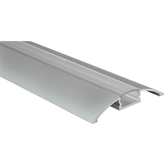 Aluminium LED Tape Profile - Raised Bar - Transparent Capping - 1m Clear Cover - AL1-B5712C