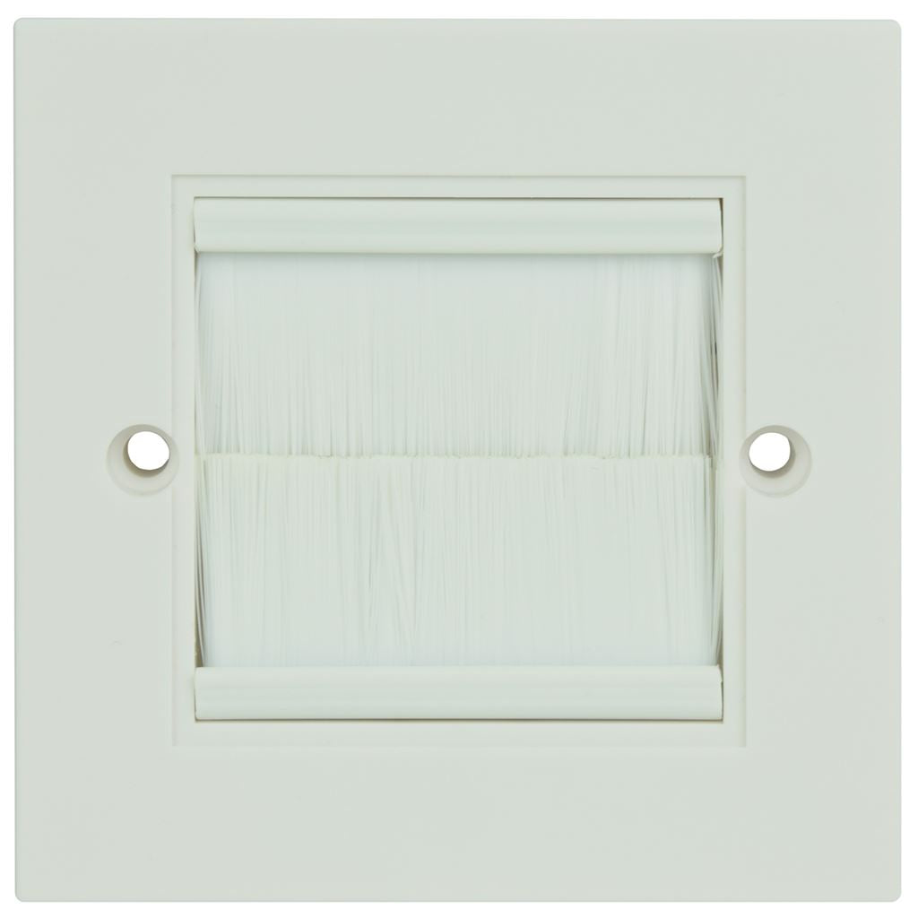 White Single Gang Wallplate Brushes