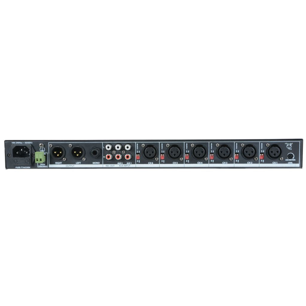 1U Mic/Line Rack Mixer - ML622 6 + 2 Aux