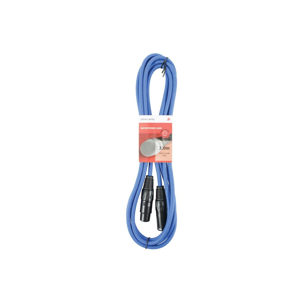 Classic Microphone Leads XLR Female - XLR Male - 3.0m Blue - XF-XM300BL