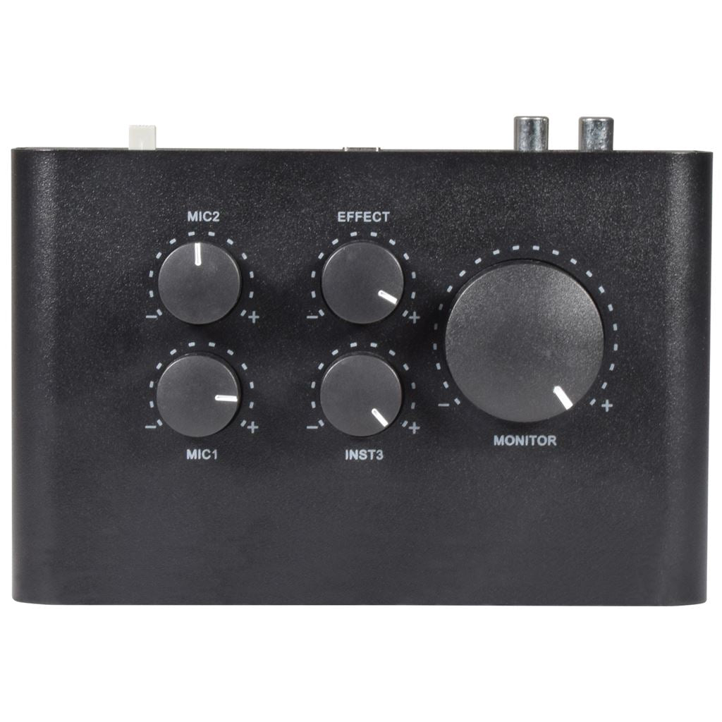 USB Audio Interface - 2 Microphone + 1 Instrument - USB2+1