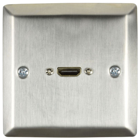 Steel HDMI Wallplate with Female Tail