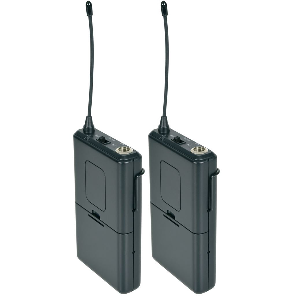 NU20 Dual UHF Wireless Microphone Systems - Beltpack with Neckband + Lavalier - NU20-N