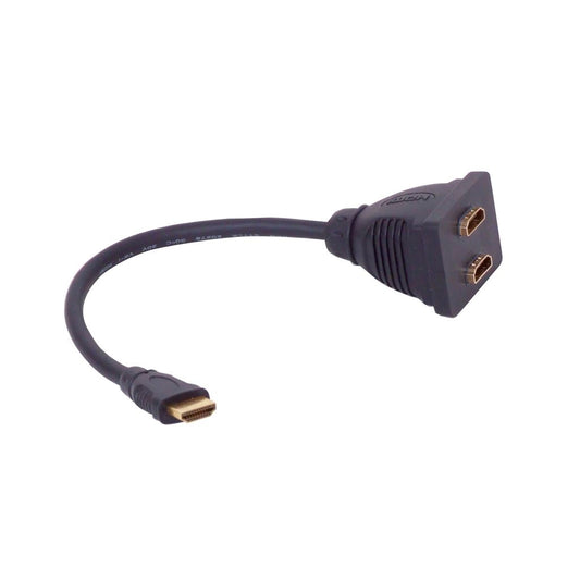 Standard HDMI Plug to 2 x HDMI Sockets Splitter Lead