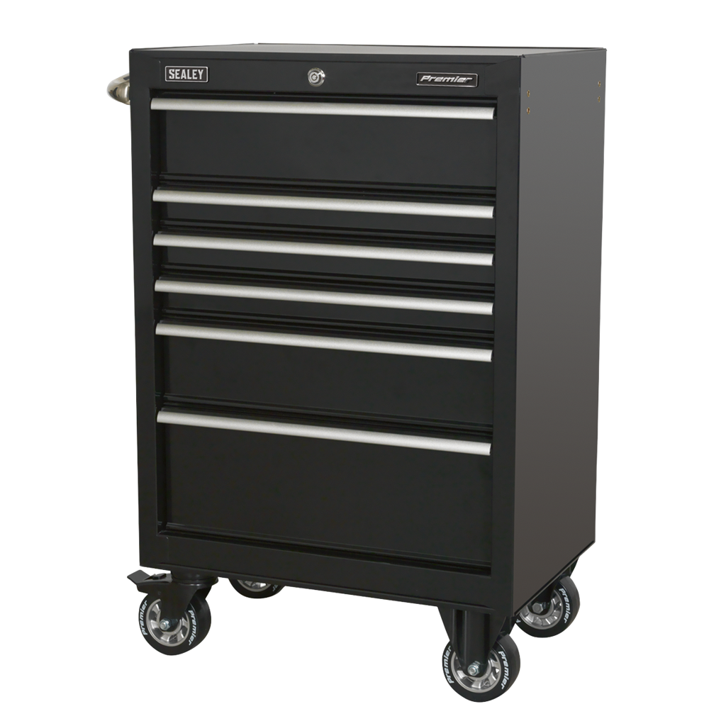 Rollcab 6 Drawer 675mm Heavy-Duty Black
