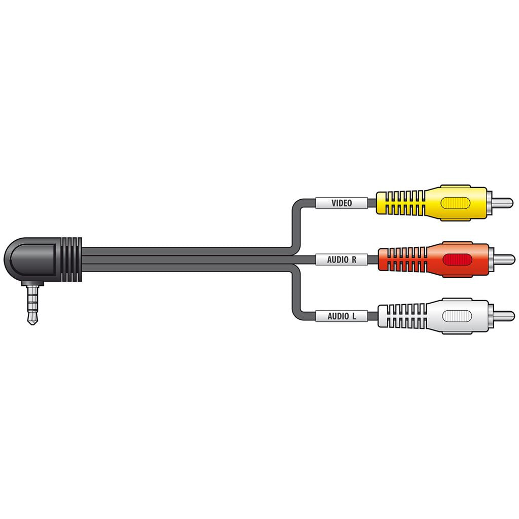 Camcorder Audio/Video Lead - lead, 3.5mm plug to 3 x RCA plug 2.0m