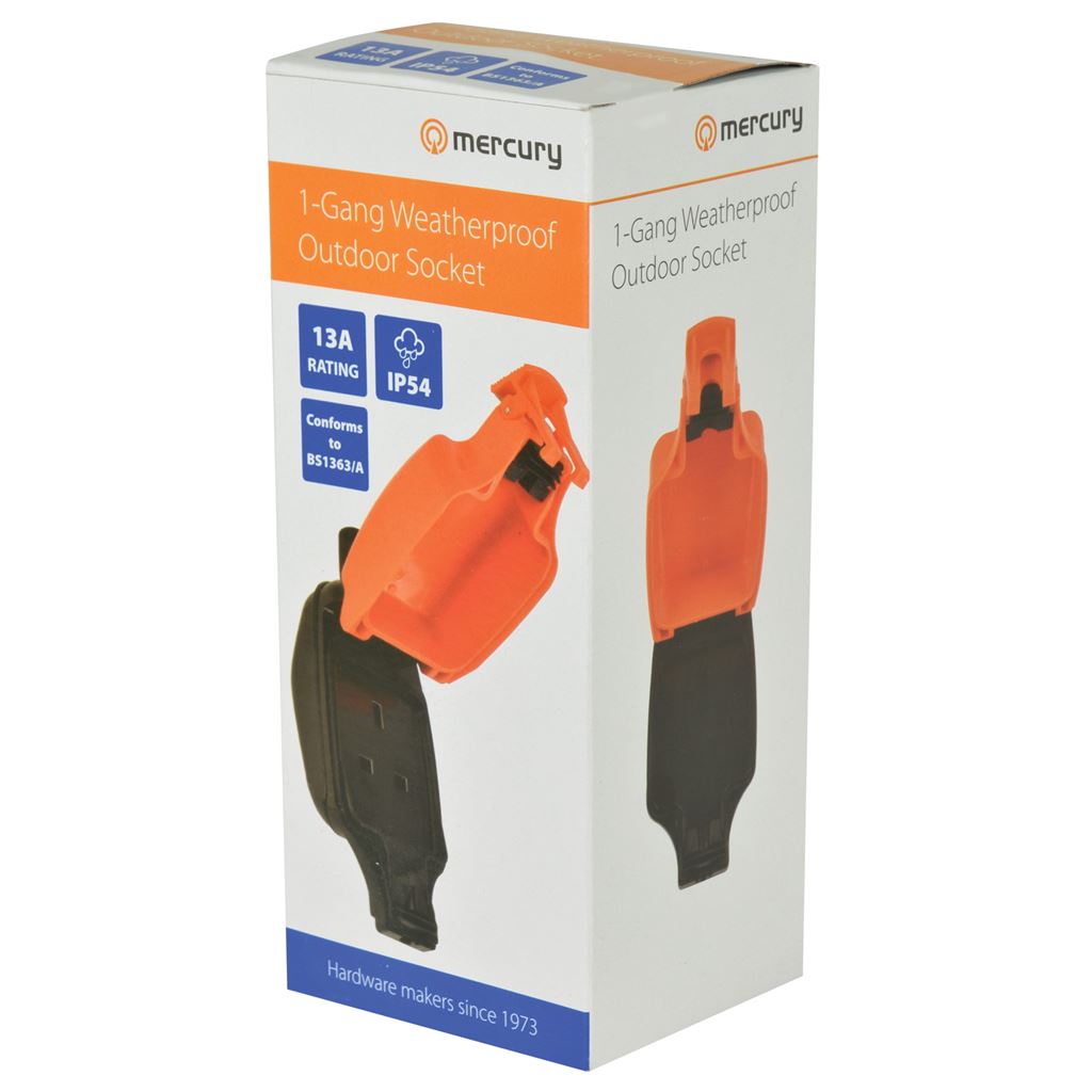 Weatherproof 1 Gang Outdoor Socket - IP54