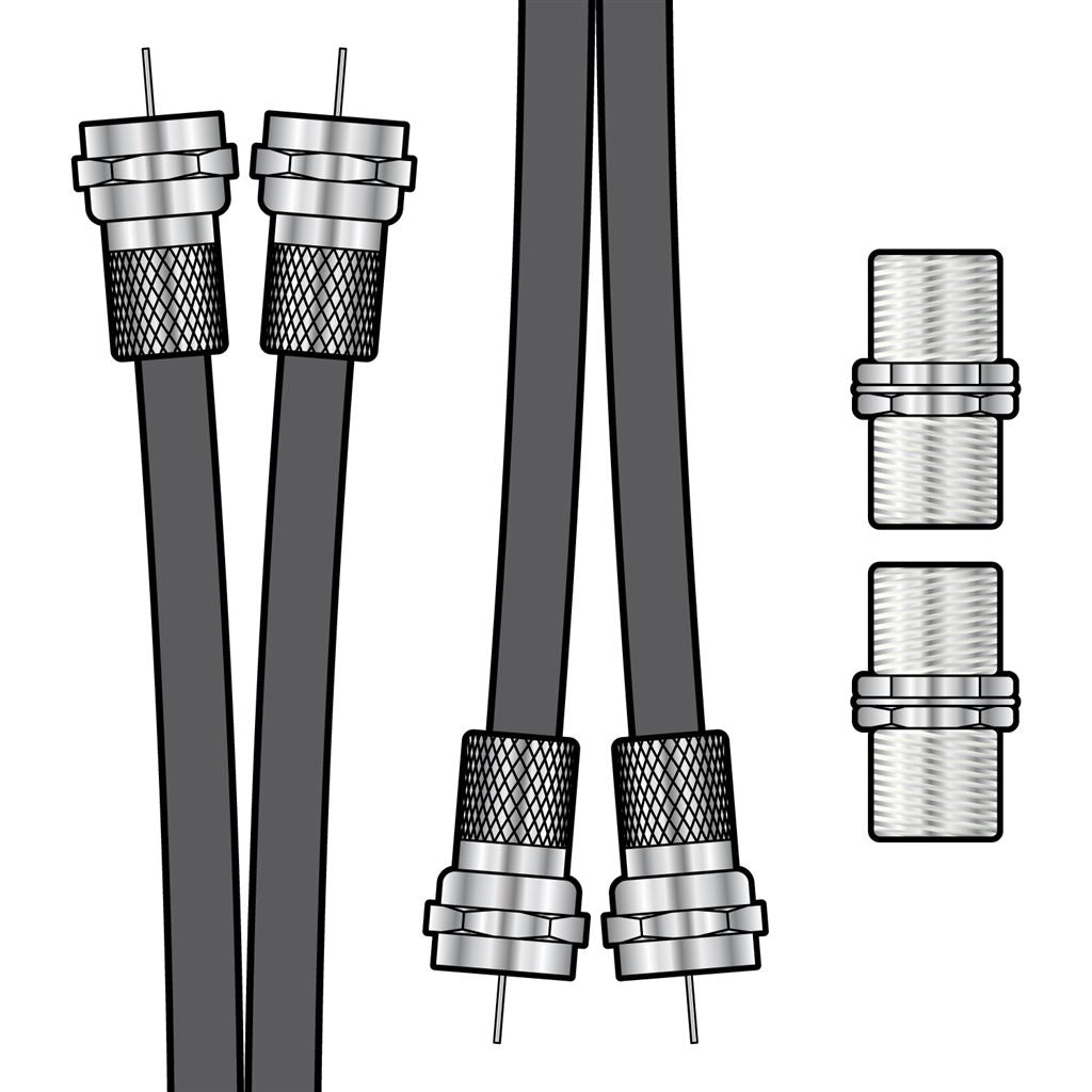 Twin RG6 Satellite Extension Kit - 3.0m