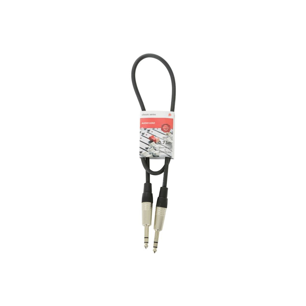 Classic Audio Leads 6.3mm TRS Jack Plug - 6.3mm TRS Jack Plug - 0.75m - S6J075