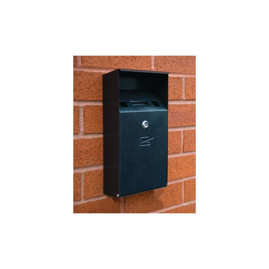 Wall Mountable Compact Cigarette Bin - Black Textured Finish