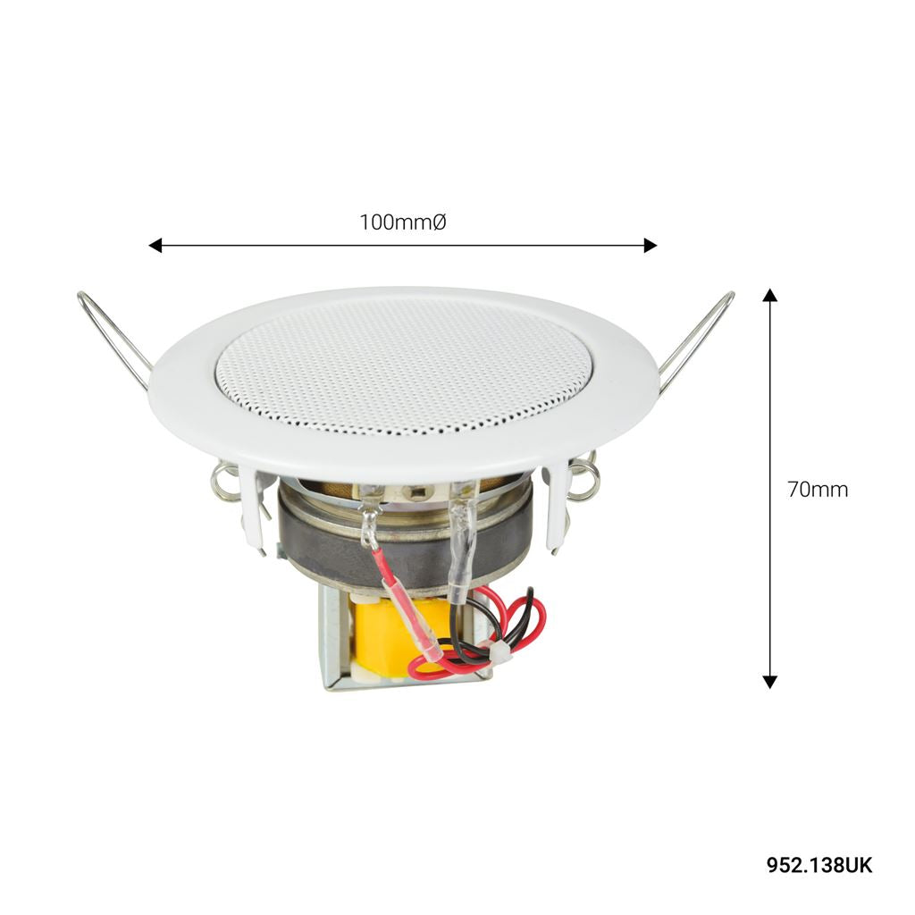 3" Metal Bathroom 100V Ceiling Speaker - EC36V 3in 3-6W