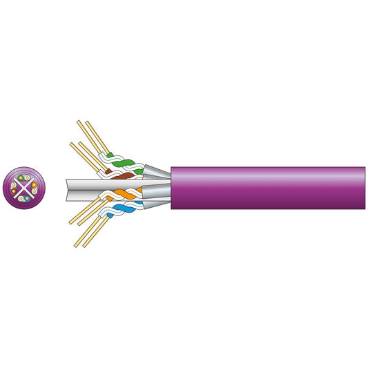 Cat6a U/FTP LSZH Network Cable - 305m Lilac