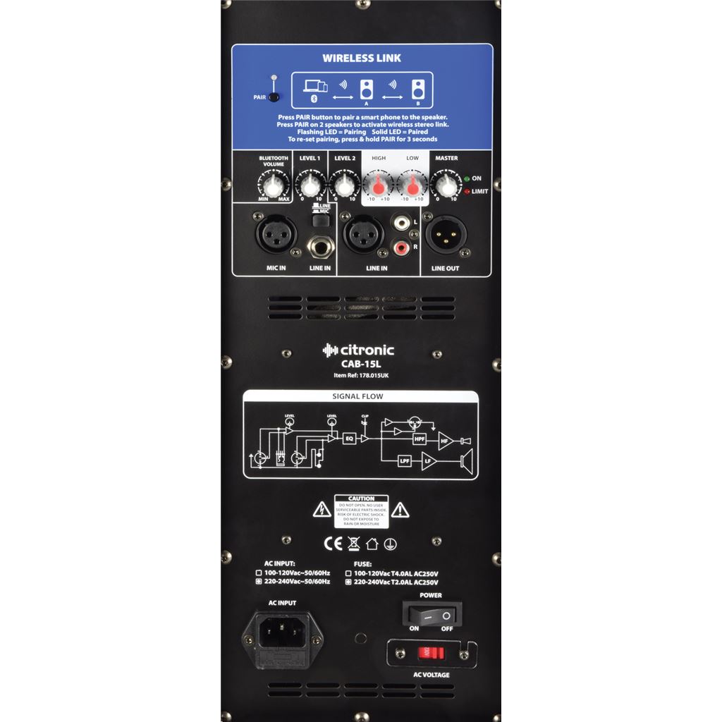 CAB Series Active Cabinets With BT Link - CAB-15L Speaker 350W