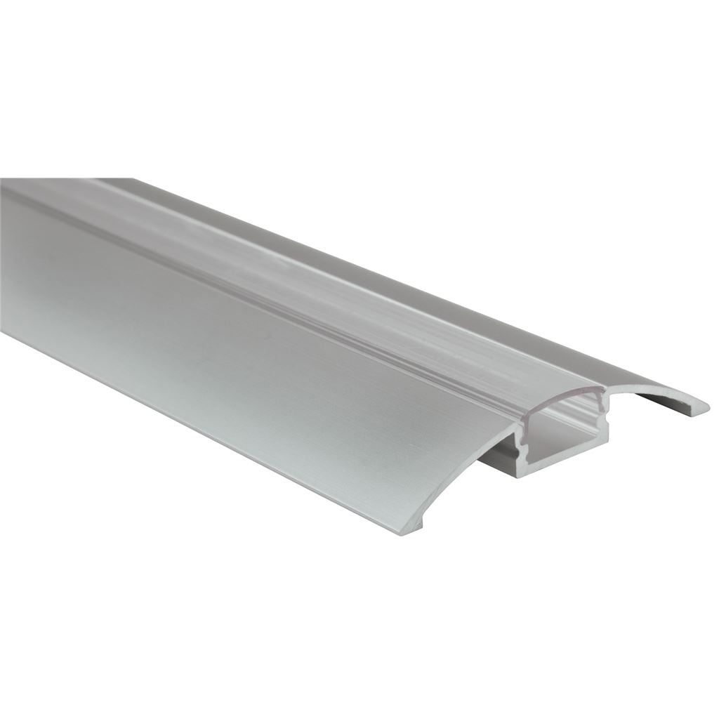 Aluminium LED Tape Profile - Raised Bar - Transparent Capping - 2m Clear Cover - AL2-B5712C