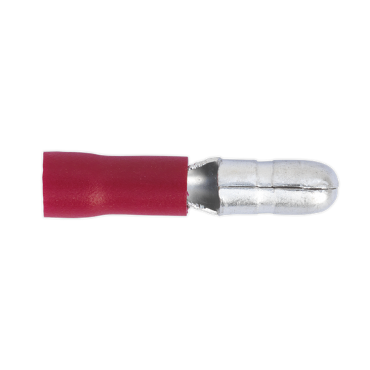 Bullet Terminal &#216;4mm Male Red Pack of 100