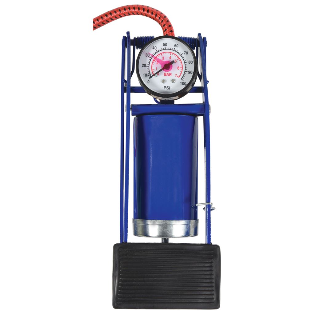 Single Barrel Foot Pump with Gauge