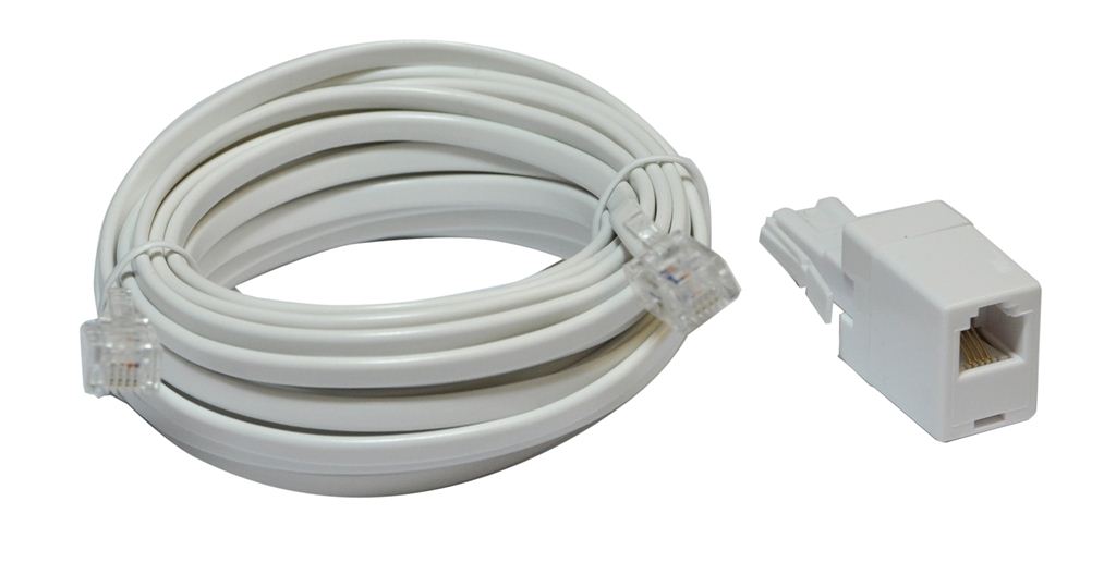 ADSL Modem Lead (US to US Plugs) with UK to US Adaptor