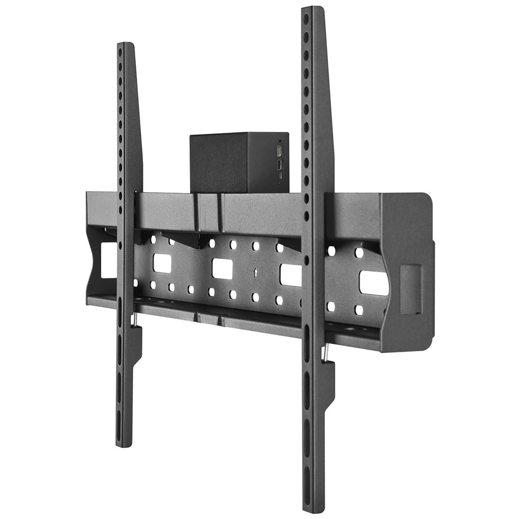 Fixed TV Bracket with Media Shelf for Screens 37" to 70" - Storage Box