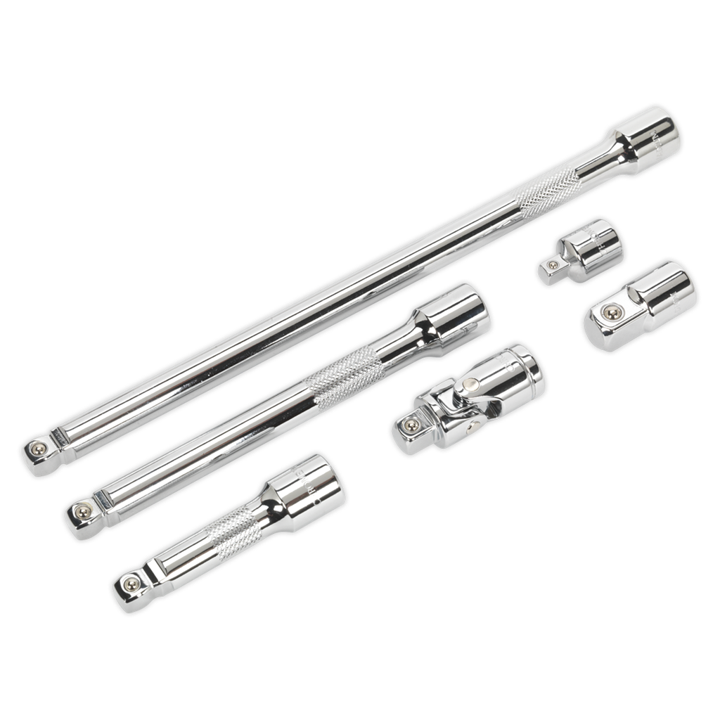 Wobble/Rigid Extension Bar, Adaptor & Universal Joint Set 6pc 3/8"Sq Drive