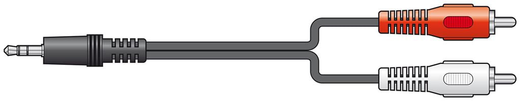 3.5mm Stereo Plug to 2 x RCA Plugs Leads - 1.2m