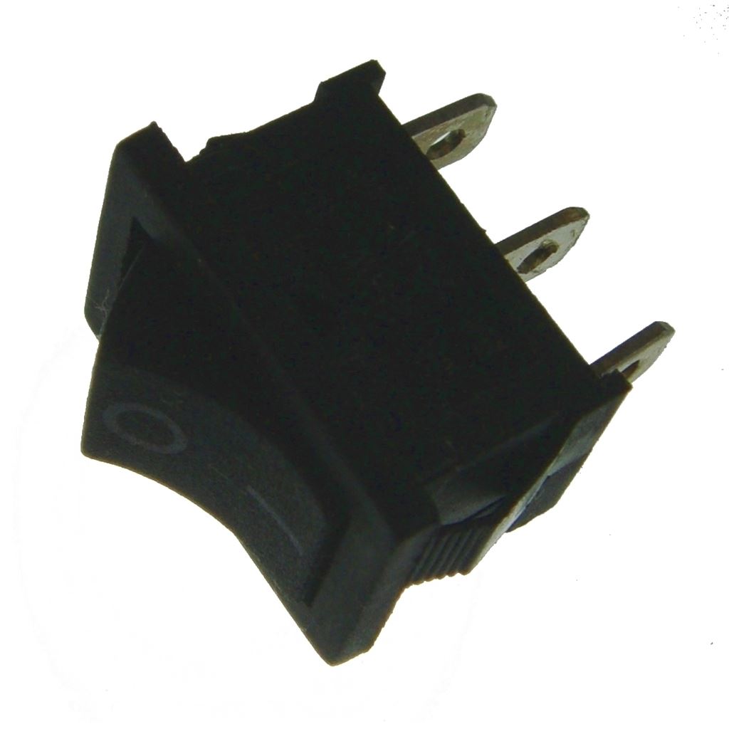 Rocker switch, 1 x on/on, 13 x 20mm, 250Vac, 3A