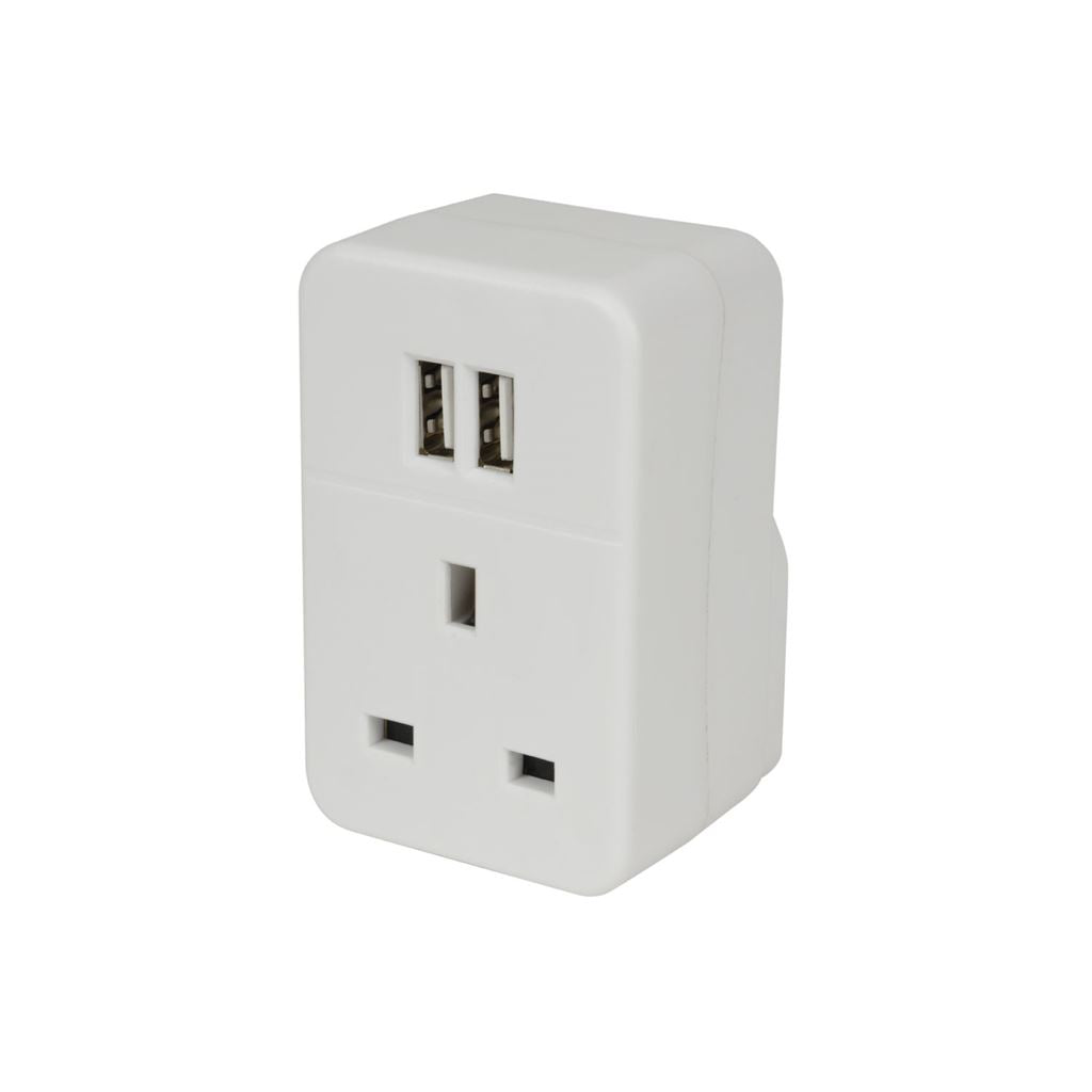 UK to Europe Travel Adaptor with Twin USB