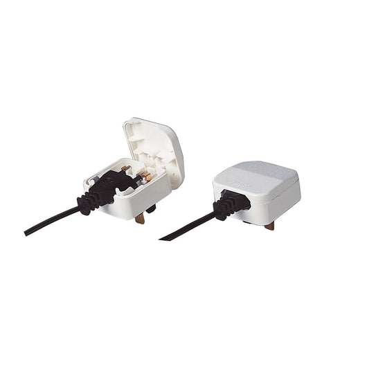 3A Euro Converter Plug Which Converts 2 Pole Euro Plug To 3 Pin UK Plug.