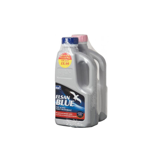 Blue Toilet Fluid and Pink Rinse - 1 Litre Twinpack