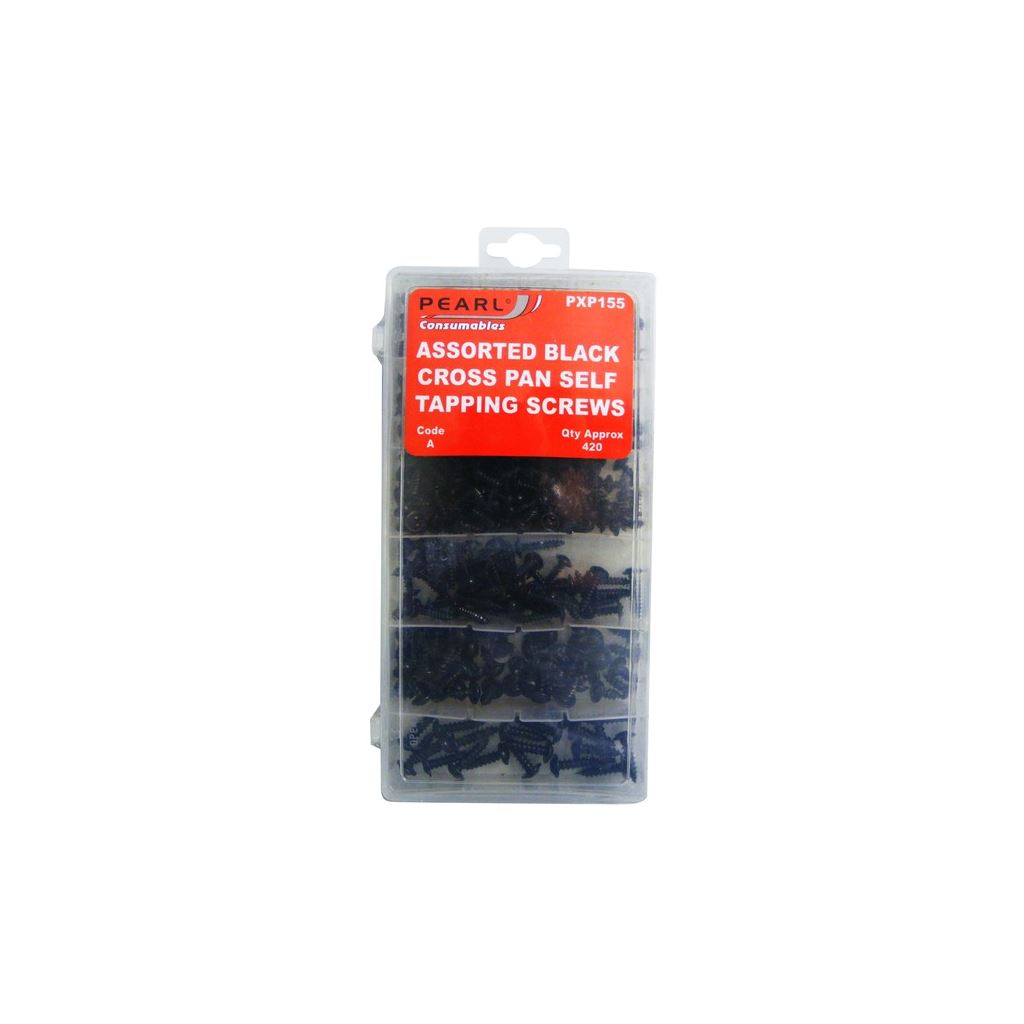 Black Self Tapping Screws - Assorted - Pack of 420 - Various