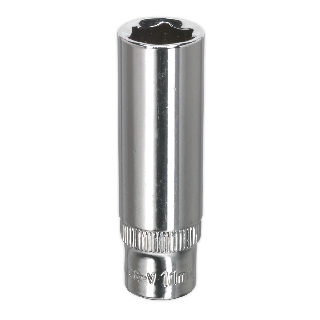 WallDrive&#174; Socket 11mm Deep 1/4"Sq Drive Fully Polished