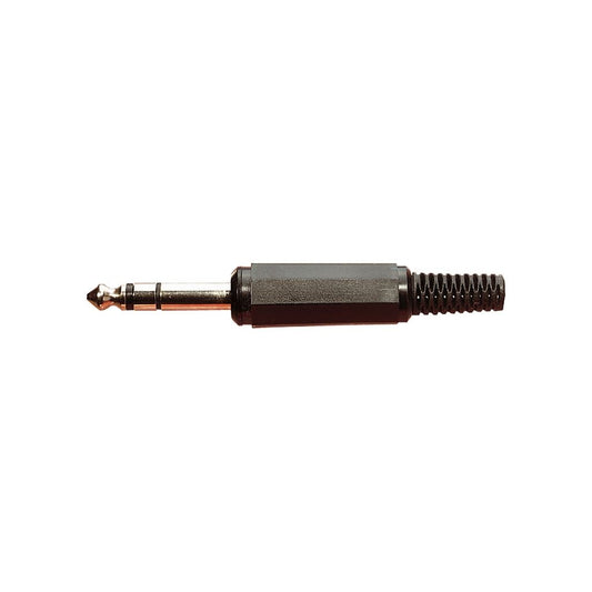 6.35 mm Stereo Jack Plug with Soft Plastic Cover and Solder Terminals