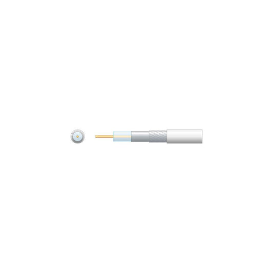 Economy RG6 75 Ohms Air Spaced Coaxial Cable - Aluminium Braid - PE with Aluminum 100m White